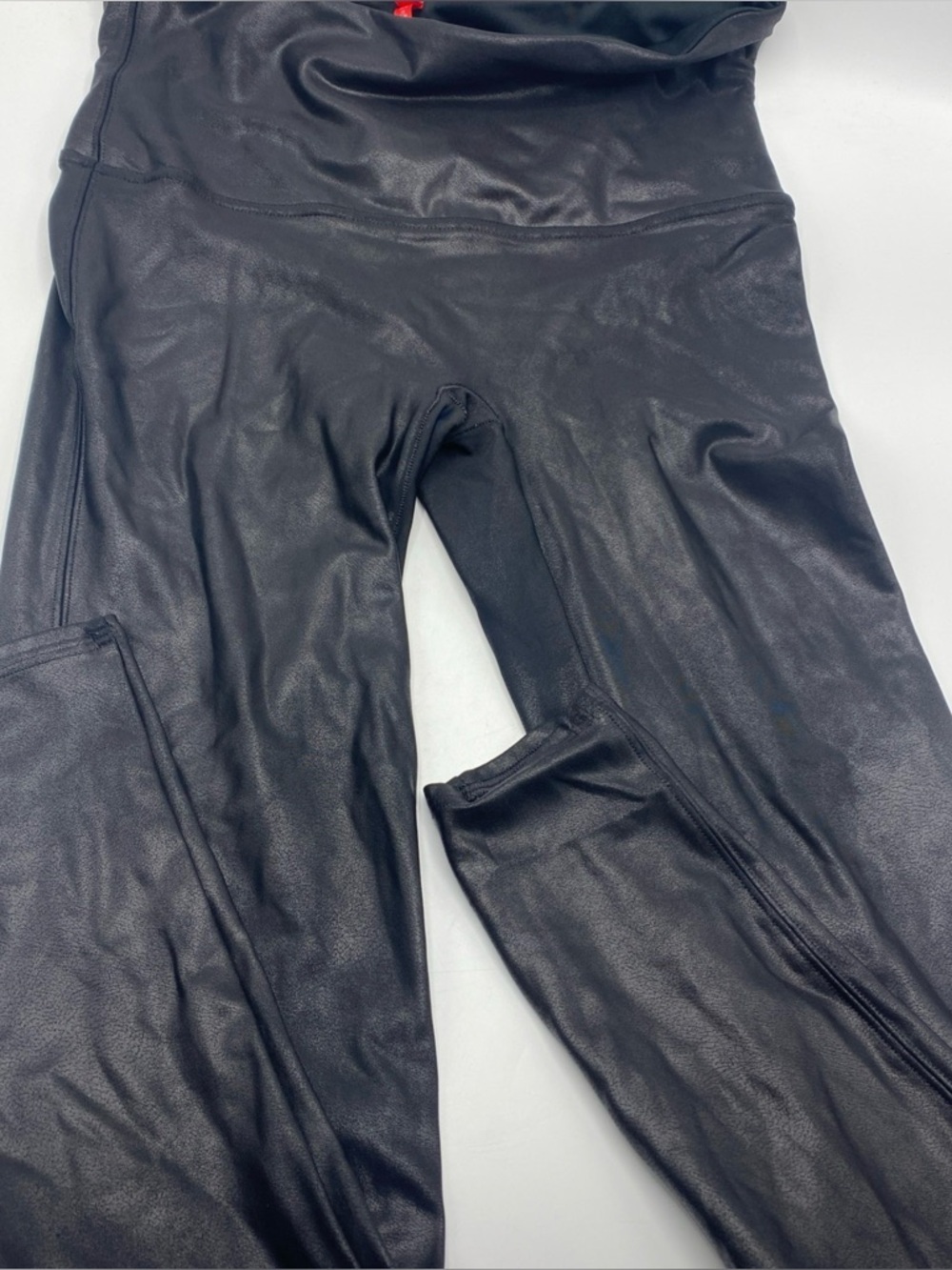 Spanx Faux Leather Croc Shine Leggings Black Shape Wear XL Extra Large Fit
